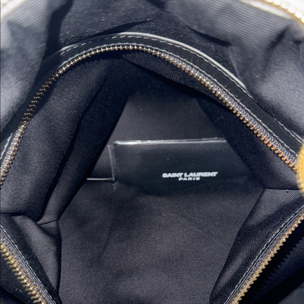 Saint Laurent Quilted White and Gold Shoulder Bag with YSL Logo - Picture 8 of 10